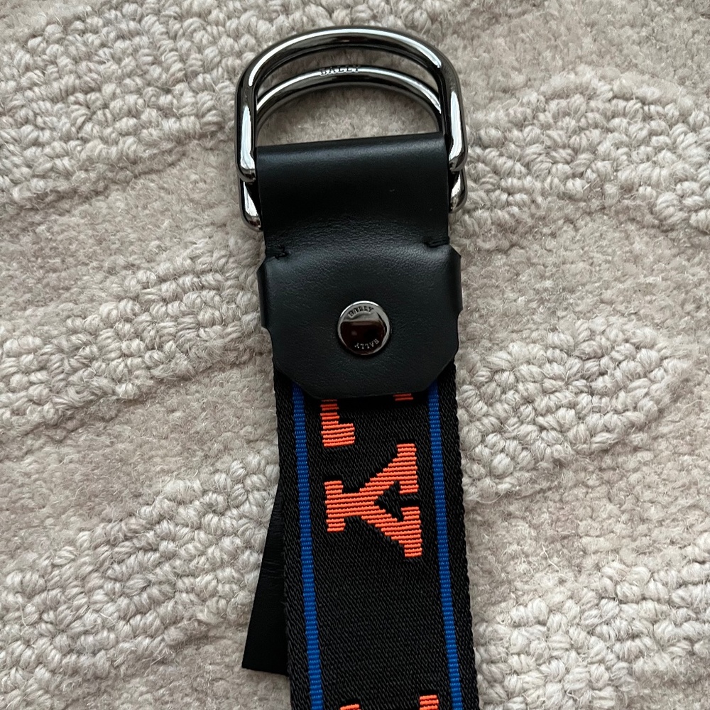 Bally D Ring Logo Belt